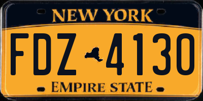 NY license plate FDZ4130