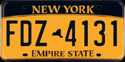 NY license plate FDZ4131
