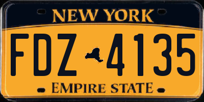 NY license plate FDZ4135