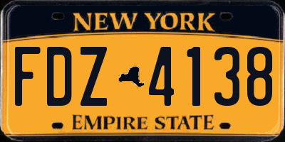 NY license plate FDZ4138