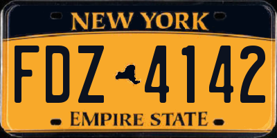 NY license plate FDZ4142