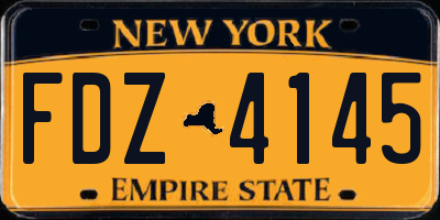 NY license plate FDZ4145