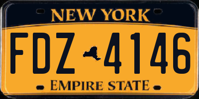NY license plate FDZ4146