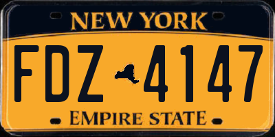 NY license plate FDZ4147