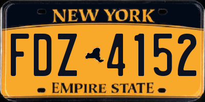 NY license plate FDZ4152