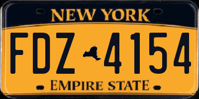 NY license plate FDZ4154