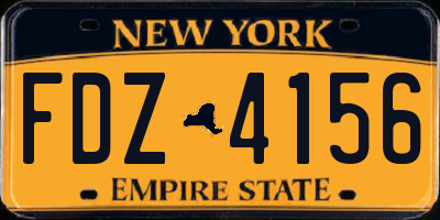 NY license plate FDZ4156
