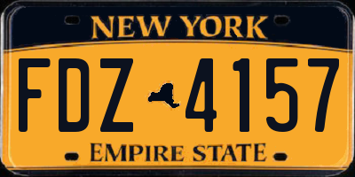 NY license plate FDZ4157