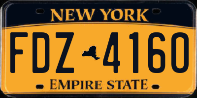 NY license plate FDZ4160