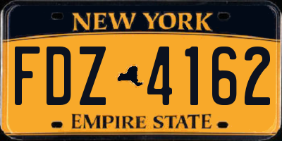 NY license plate FDZ4162