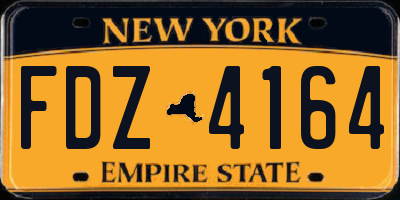 NY license plate FDZ4164