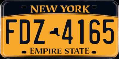 NY license plate FDZ4165