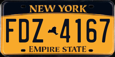 NY license plate FDZ4167