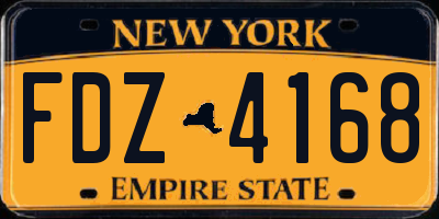 NY license plate FDZ4168