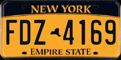 NY license plate FDZ4169
