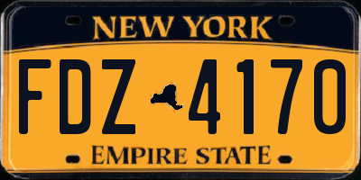 NY license plate FDZ4170