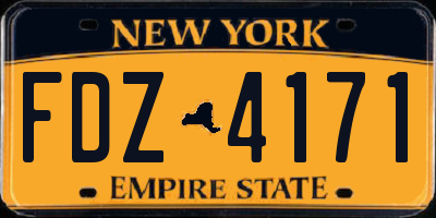 NY license plate FDZ4171
