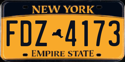 NY license plate FDZ4173