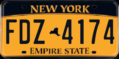 NY license plate FDZ4174