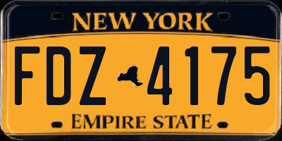 NY license plate FDZ4175