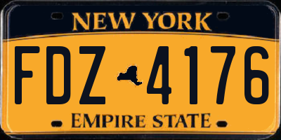 NY license plate FDZ4176