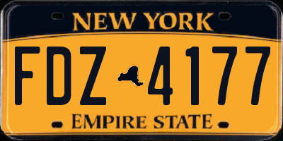 NY license plate FDZ4177