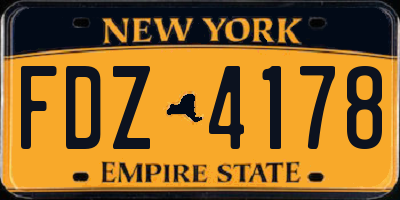 NY license plate FDZ4178