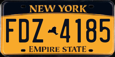 NY license plate FDZ4185
