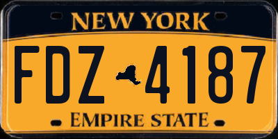 NY license plate FDZ4187