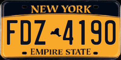 NY license plate FDZ4190