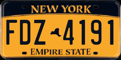 NY license plate FDZ4191