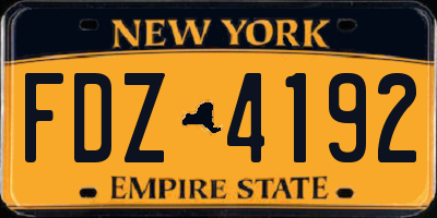 NY license plate FDZ4192