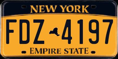 NY license plate FDZ4197