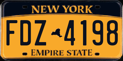 NY license plate FDZ4198