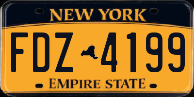 NY license plate FDZ4199