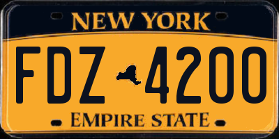 NY license plate FDZ4200