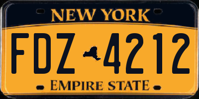 NY license plate FDZ4212