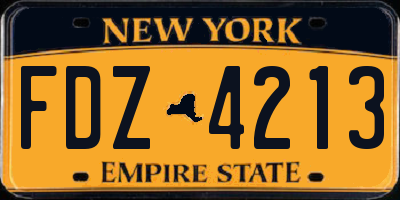 NY license plate FDZ4213