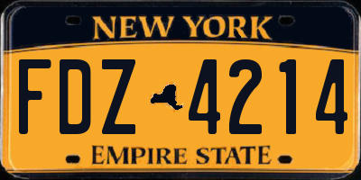 NY license plate FDZ4214