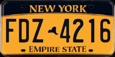 NY license plate FDZ4216