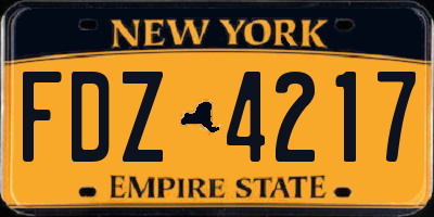 NY license plate FDZ4217