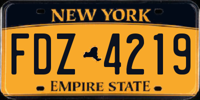 NY license plate FDZ4219