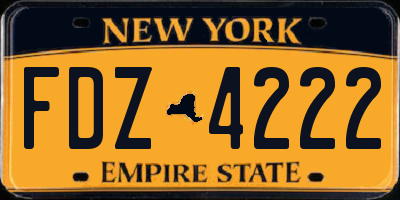 NY license plate FDZ4222