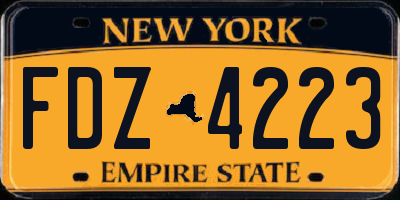 NY license plate FDZ4223