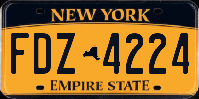 NY license plate FDZ4224