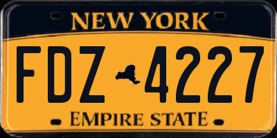 NY license plate FDZ4227