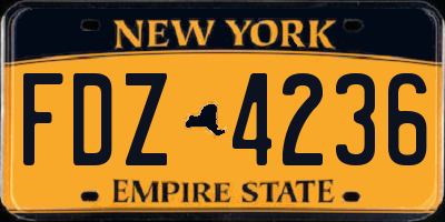 NY license plate FDZ4236