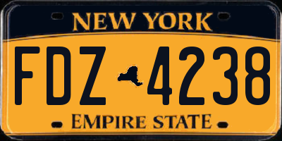 NY license plate FDZ4238