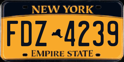 NY license plate FDZ4239