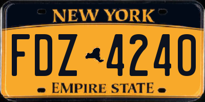 NY license plate FDZ4240